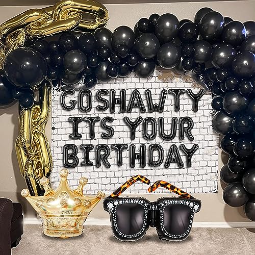 Roaring Good Time Black Go Shawty Its Your Birthday decoration Early 2000s Hip Hop Birthday Decorations Supplies Gag Birthday Decorations Y2K Adult Birthday Decor - Image 5