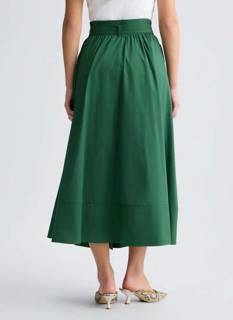 ليو جو Green midi skirt