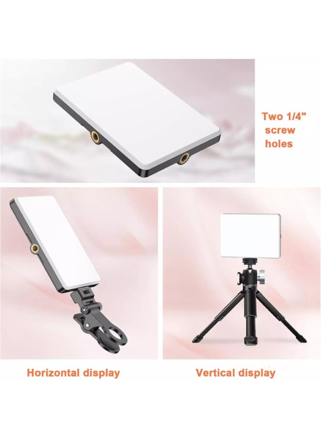 Portable Selfie Light,Rechargable 60 LED Phone Light with Clip & Double 1/4" Screw Hole,2500k-9000K Dimmable Camera Light for Phone/Laptop/Tablet/Camera, for Selfie/Video Conference  - Image 2