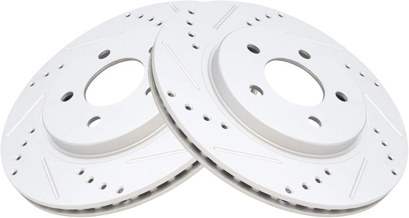 TRQ Rear Performance Brake Rotors Set Premium G-Coated Compatible with 2005-2014 Ford Mustang - Image 2