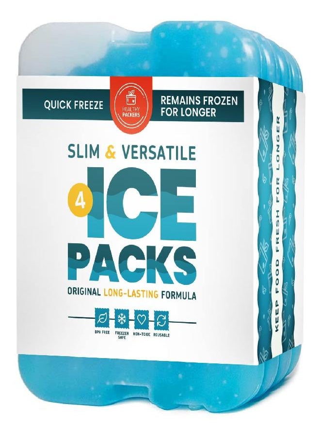 Healthy Packers - Healthy Packers Ice Pack for Lunch Box - Freezer Packs - Original Cool Pack | Slim & Long-Lasting Reusable Ice Packs for Lunch Bags and Cooler Bag (Set of 4) - Image 1