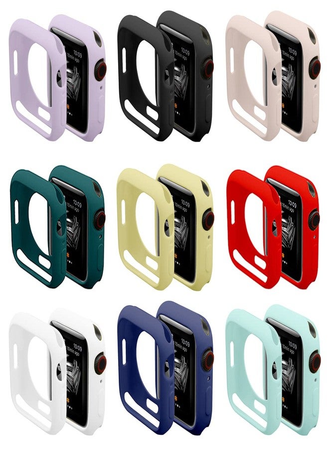 Yrzper [9 Pack] Compatible with Apple Watch 41mm 45mm Case, Soft TPU Protective Bumper Cover for iwatch Series 9/8/7 Case (9 Colors, 41mm) - Image 1