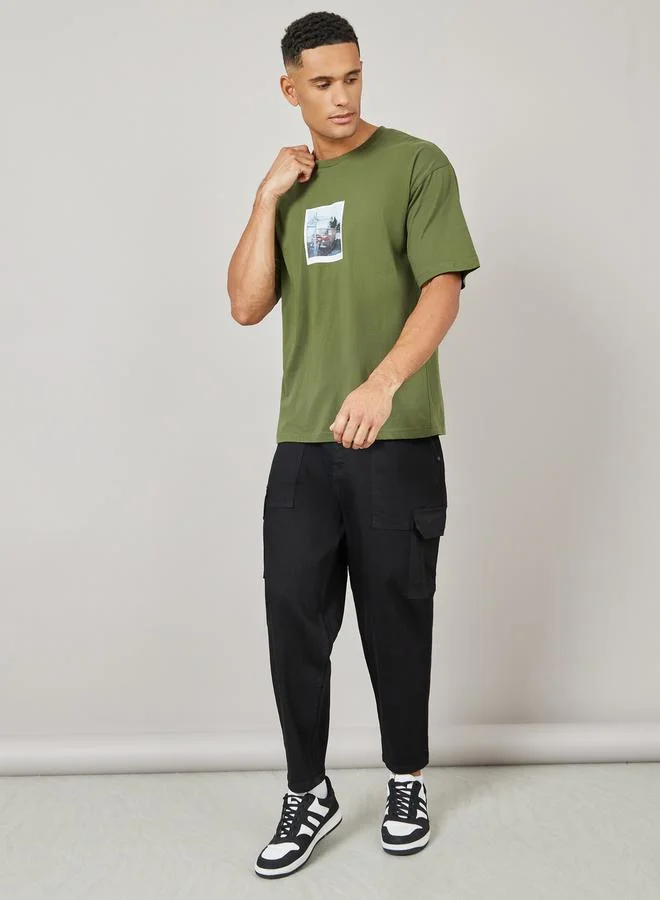 ستايلي Balloon Fit Light Wash Cargo Jeans