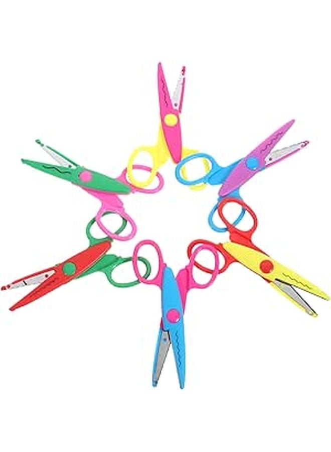 12Pcs Pattern Scissors Set For Crafting Scrapbooking Wave And Castle Designs Durable Easy To Use - Image 1