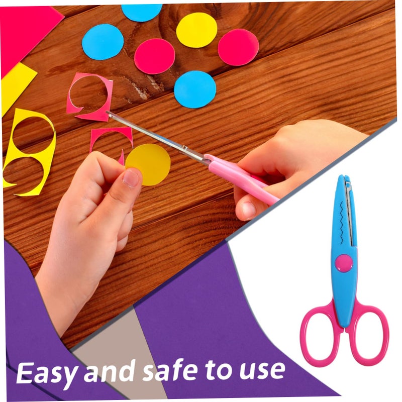 12Pcs Pattern Scissors Set For Crafting Scrapbooking Wave And Castle Designs Durable Easy To Use - Image 4