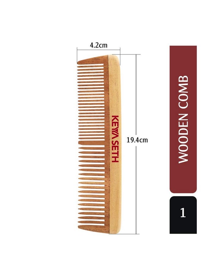 KEYA SETH AROMATHERAPY, DEVICE OF DROP Keya Seth Aromatherapy, Organic Neem Wooden Comb II Massages Scalp, Stimulates Hair Growth, Removes Dandruff  - Image 2