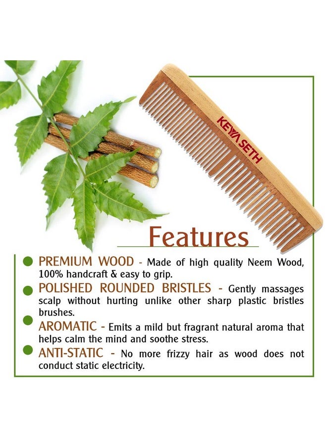 KEYA SETH AROMATHERAPY, DEVICE OF DROP Keya Seth Aromatherapy, Organic Neem Wooden Comb II Massages Scalp, Stimulates Hair Growth, Removes Dandruff  - Image 4