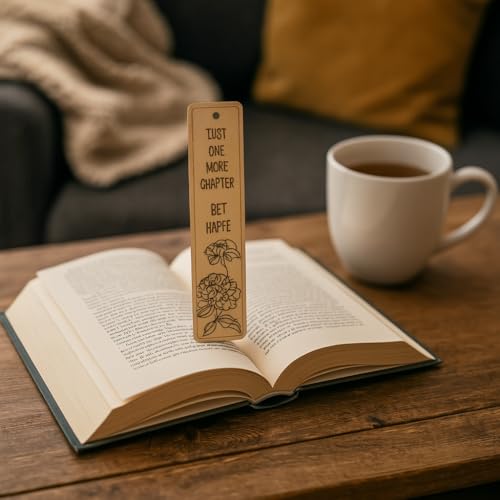 GENXTRA Engraved Wooden Bookmarks – Set of 10 | 5 x 1.5 Inch Laser Cut MDF Bookmarks with Inspirational Quotes & Decorative Designs – Ideal for Book Lovers, Students, Gifting, DIY Painting - Image 4