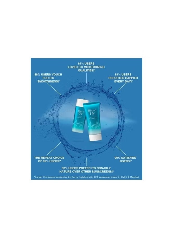 بيوريه بيور واقي شمس بتركيبة مائية خفيفة Biore UV Aqua Rich Watery Essence بمعامل حماية SPF 50+ PA++++، حجم 70 غرام، عبوة من 3 قطع. - Image 3