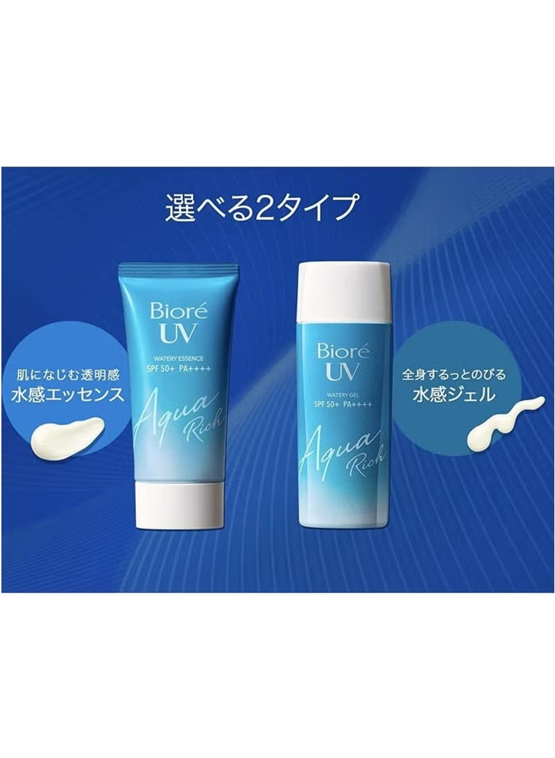 بيوريه بيور واقي شمس بتركيبة مائية خفيفة Biore UV Aqua Rich Watery Essence بمعامل حماية SPF 50+ PA++++، حجم 70 غرام، عبوة من 3 قطع. - Image 5