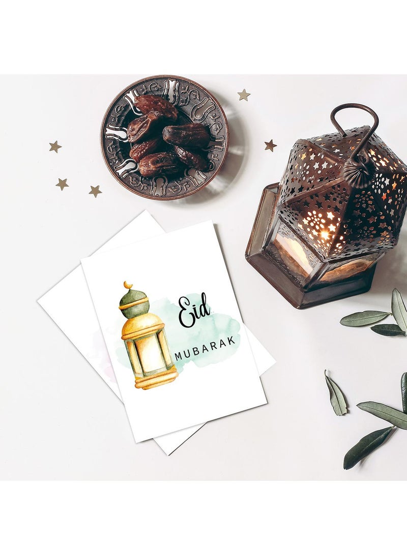 12 Pieces Eid Mabarak Ramadan Greeting Cards Party Invitations - Image 4