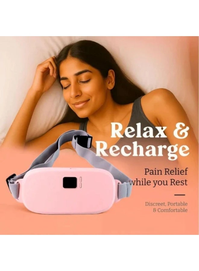 Rechargeable Menstrual Heating Belt with Vibration Massage, Portable Period Heating Pad for Abdominal & Lower Back Comfort, Adjustable Warm Waist Belt for Menstrual Cramps, Home, Office & Travel - Image 5