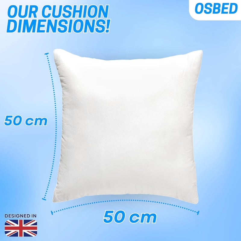 OSBED Luxury Cushion Inner Pads - Pack of 2, 50 x 50cm - Soft Polyester Filling for Home Decor - Image 2