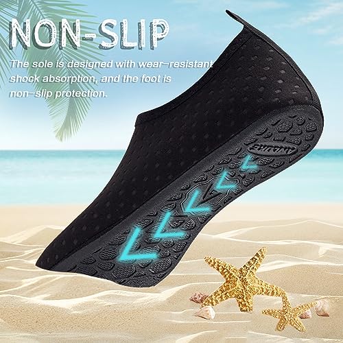 ANLUKE Water Shoes Barefoot Aqua Yoga Socks Quick-Dry Beach Swim Surf Shoes for Women Men Cave/Black 40/41 - Image 2