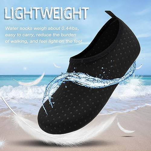ANLUKE Water Shoes Barefoot Aqua Yoga Socks Quick-Dry Beach Swim Surf Shoes for Women Men Cave/Black 40/41 - Image 4