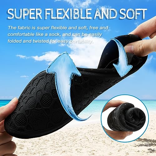 ANLUKE Water Shoes Barefoot Aqua Yoga Socks Quick-Dry Beach Swim Surf Shoes for Women Men Cave/Black 40/41 - Image 5