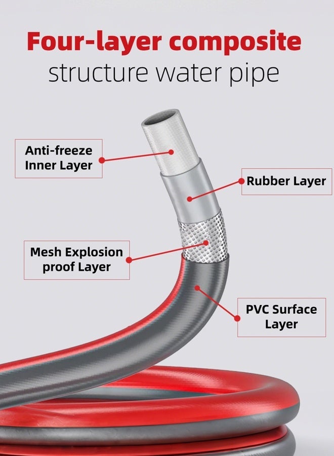 ALongDeng Retractable Garden Hose Reel with 30M Water Hose, All-In-One Hose Reel Set with 8-Mode Spray Nozzle, Sturdy Wall/Cart Mount Holder for Garden Watering, Car Washing & Lawn Cleaning - Image 5