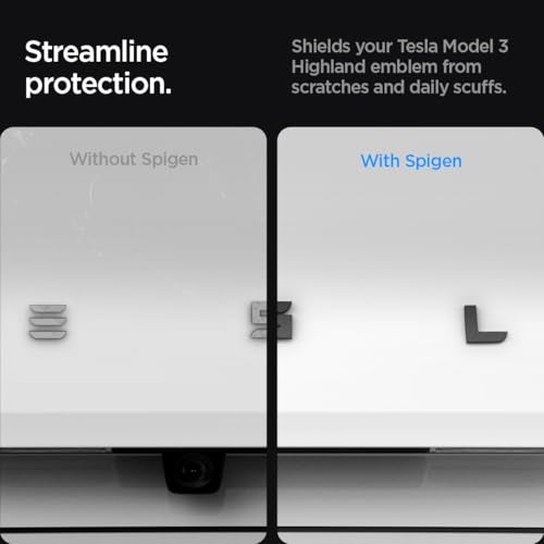 Spigen Rear Emblem Logo Full Cover Sticker Designed for Tesla Model 3 2025/2024 Refresh (Highland) - Black - Image 4