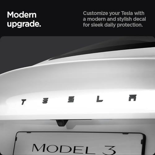 Spigen Rear Emblem Logo Full Cover Sticker Designed for Tesla Model 3 2025/2024 Refresh (Highland) - Black - Image 5