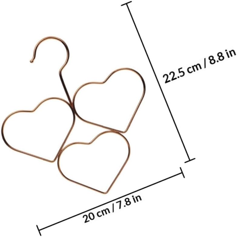4pcs Rose Gold Heart Shape Scarf Hangers Non-Slip Wire Tie Organizer for Closet, Multifunctional Heart Belt Rack for Clothes Storage and Scarf Holder in Home - Image 2