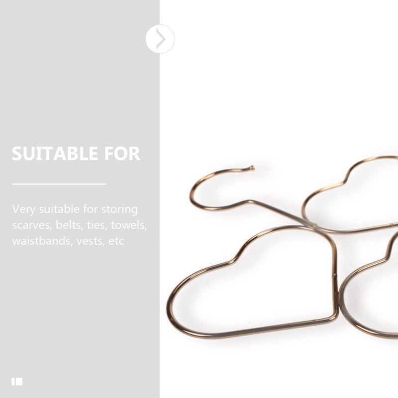 4pcs Rose Gold Heart Shape Scarf Hangers Non-Slip Wire Tie Organizer for Closet, Multifunctional Heart Belt Rack for Clothes Storage and Scarf Holder in Home - Image 5