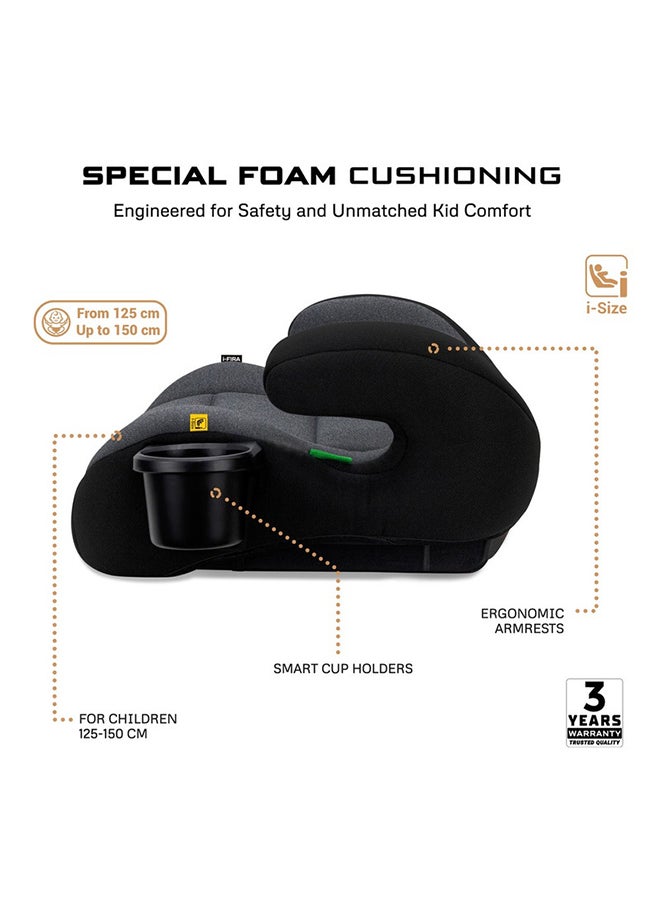 neobreez I-Fira I-Size Backless Booster Car Seat,  Double Padded Foam,  Compact, Lightweight & Portable Kids Car Seat, Arm Rest Seat, 2 Cup Holder, Ecer129 (6-12Yrs, 125-150Cm, 22-36Kg, 2Yrs Warranty)  - Image 2