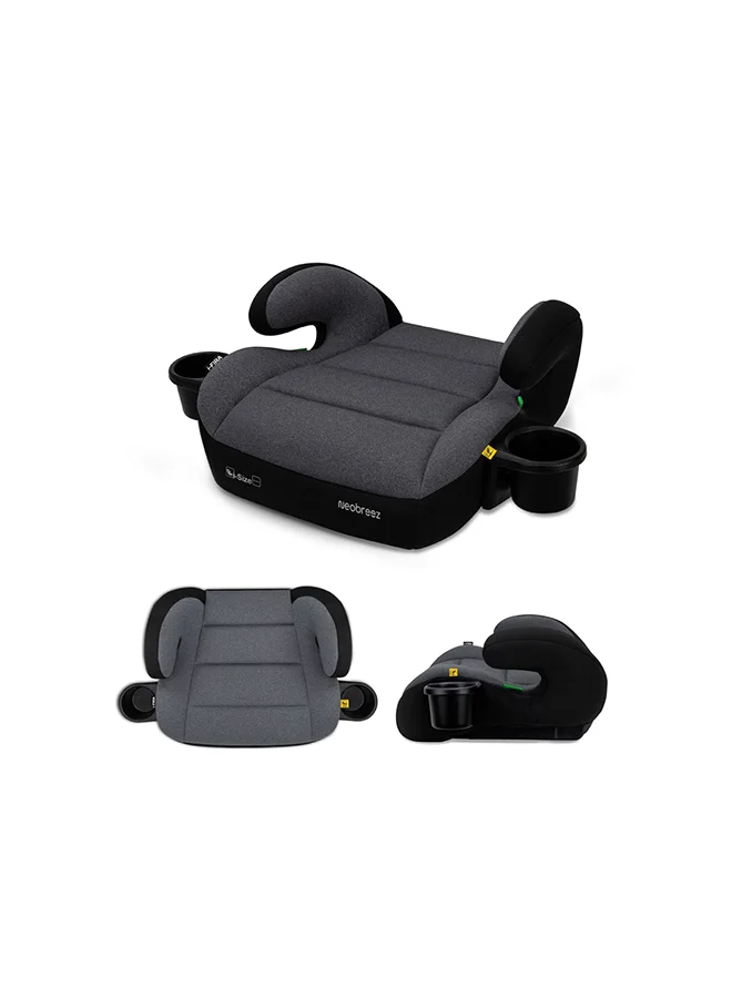 neobreez I-FIRA I-Size Backless Booster Car Seat, Double Padded Foam, Compact, Lightweight&Portable Travel Childrens Kids Boys Girls Car Seat, Arm Rest Seat, 2 Cup Holder, ECER129, 6-12Yrs, 22-36Kg, Group 3