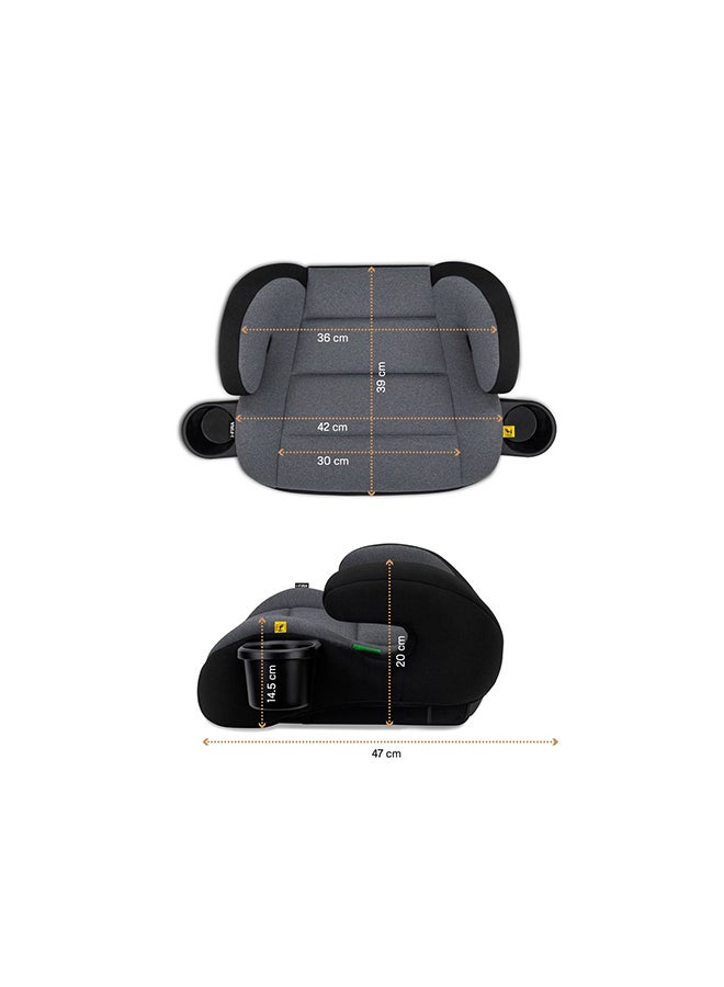 نيوبريز مقعد معزز للأطفال بدون ظهر، مبطن مزدوج، مدمج وخفيف الوزن، محمول للسفر، للأولاد والبنات، مسند ذراع، حاملين أكواب، معتمد  ، من - سنة، - كجم، المجموعة - Image 5