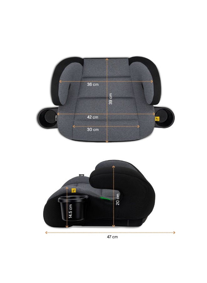 neobreez I-FIRA I-Size Backless Booster Car Seat, Double Padded Foam, Compact, Lightweight&Portable Travel Childrens Kids Boys Girls Car Seat, Arm Rest Seat, 2 Cup Holder, ECER129, 6-12Yrs, 22-36Kg, Group 3 - Image 5