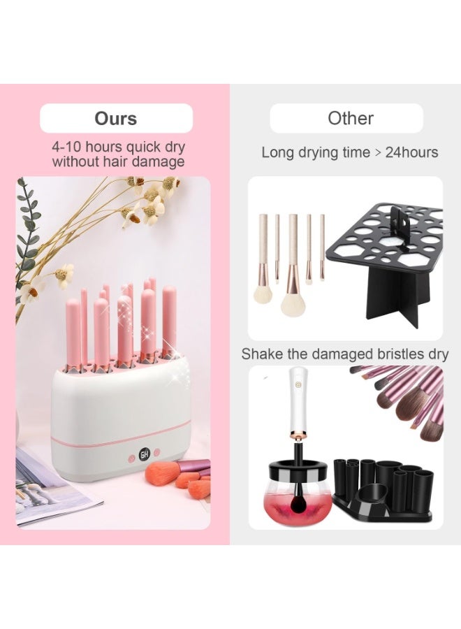 Automatic Makeup Brush Dryer – Electric Cosmetic Brush Drying Machine, Thermo-Controlled, Protects Bristles, Dries Up to 12 Brushes and 2 Sponges Simultaneously - Image 3