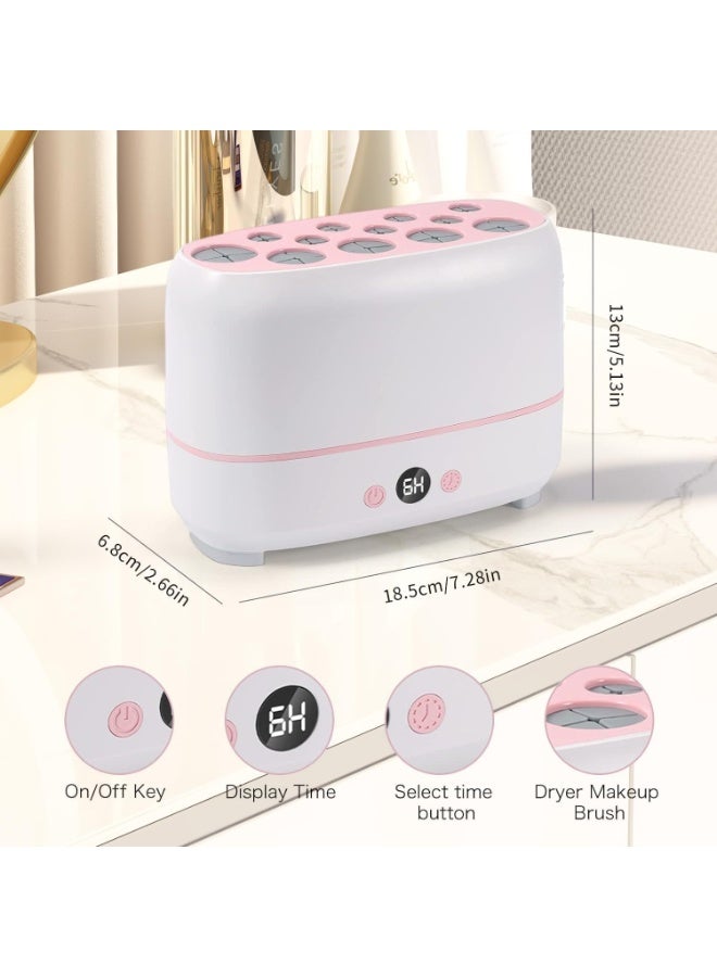 Automatic Makeup Brush Dryer – Electric Cosmetic Brush Drying Machine, Thermo-Controlled, Protects Bristles, Dries Up to 12 Brushes and 2 Sponges Simultaneously - Image 4