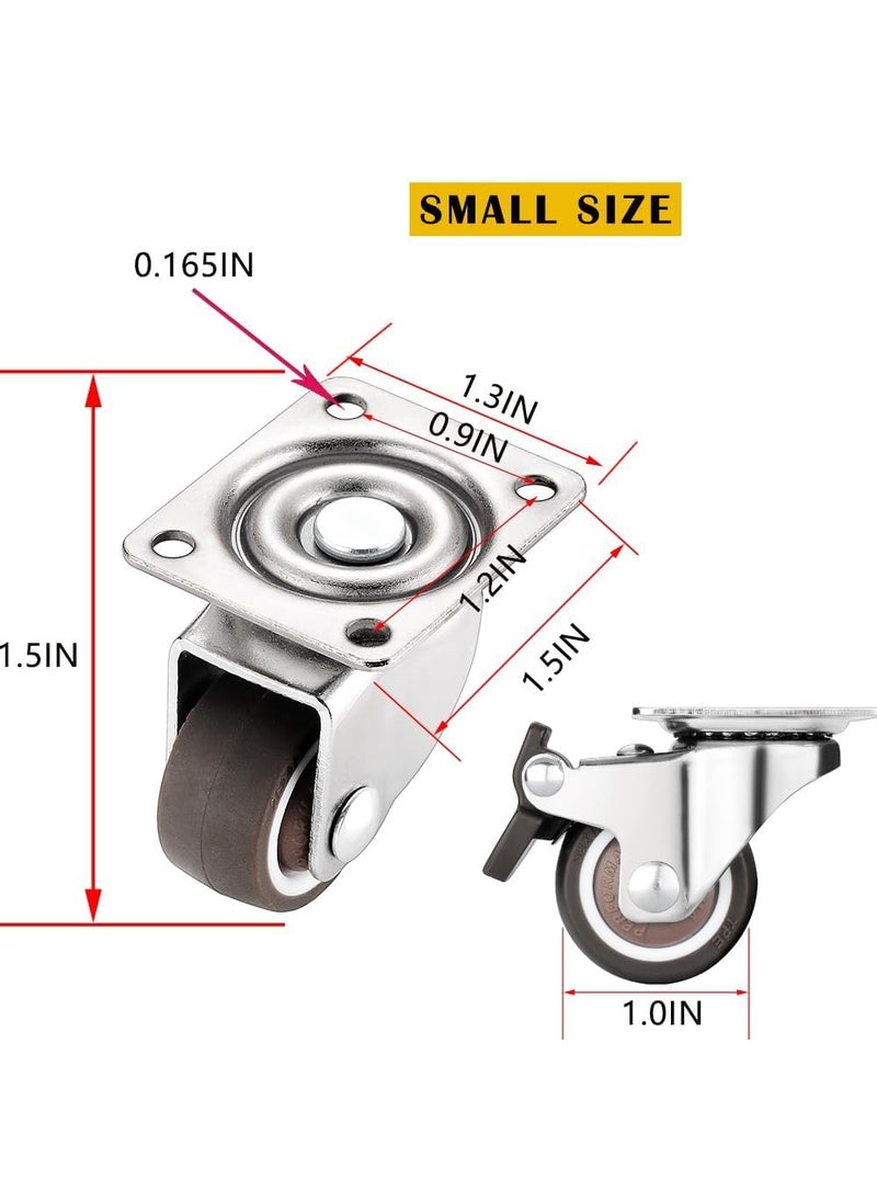 THOISEWELT THOISEWELT Industrial Trolley Toolbox Plate Wheel Caster Rubber 360 Degree Rotation Top Plate Swivel Casters for Furniture Loading Capacity 150kg to 200kg 1 In Size 2 Brack 2 Plate  - Image 2
