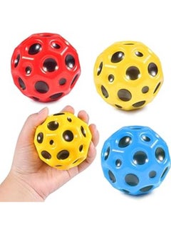 Smart Pack of 3 Moon Balls, 66 mm Astro Jump Ball, High Jumps, Rubber Ball, Space Ball, Moonball, Makes a Banging Noise, Bounce Ball Bouncing Ball for Children, High Bounce Hole Ball, Moon Ball, Lava Ball 