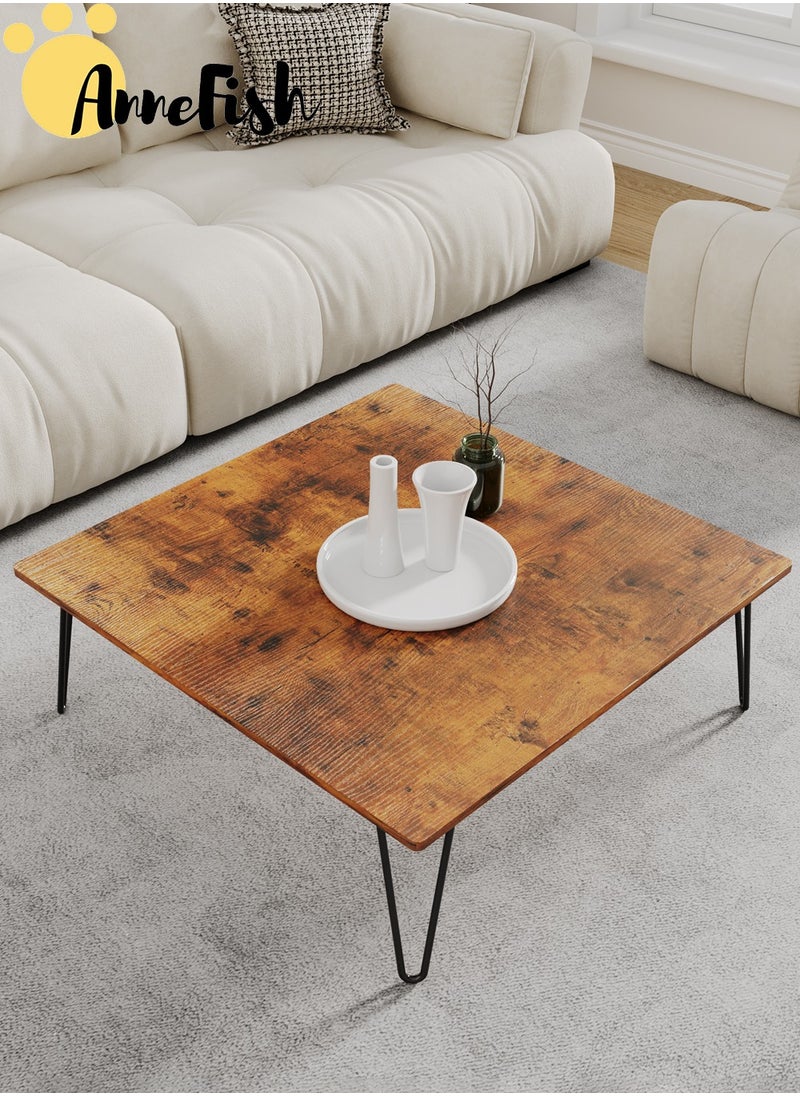 AnneFish 5pcs Floor Coffee Table Set Low Square Home Nesting Friends Gathering Table Set Of 5 Side Table For Living Room  - Image 5