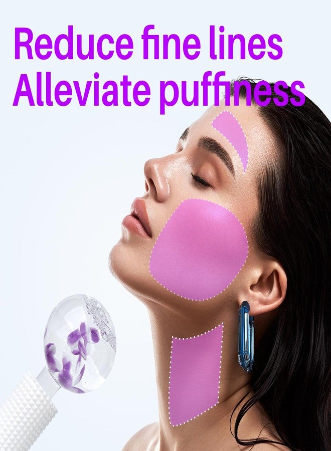 YIowcoo Ice Globes & Ice Roller for Face and Eyes - Facial Massage Tools for Skin Care, Reduce Wrinkles & Puffiness, Cooling Globes & Roller Ball for Glowing Skin 2PCS (Purple) - Image 4