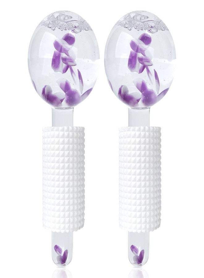 YIowcoo Ice Globes & Ice Roller for Face and Eyes - Facial Massage Tools for Skin Care, Reduce Wrinkles & Puffiness, Cooling Globes & Roller Ball for Glowing Skin 2PCS (Purple) - Image 1