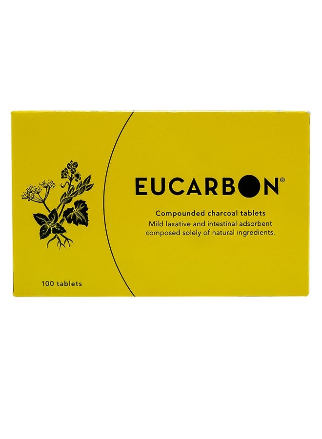 يوكاربون Eucarbon 100 Tablets – Natural Laxative & Digestive Relief – For Constipation, Bloating & Indigestion - Image 1