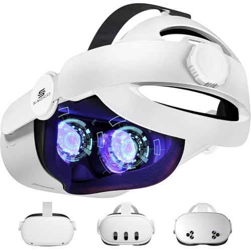 Saqico Head Strap for Meta Oculus Quest 2/3/3s, 3-in-1 Adjustable Halo Headband, Replacement for Elite Strap, Enhanced Comfort Gaming Immersion VR Accessories Compatible with Oculus/Meta Quest 2/3/3s - Image 1