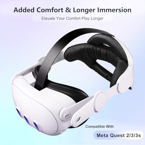 Saqico Head Strap for Meta Oculus Quest 2/3/3s, 3-in-1 Adjustable Halo Headband, Replacement for Elite Strap, Enhanced Comfort Gaming Immersion VR Accessories Compatible with Oculus/Meta Quest 2/3/3s - Image 2