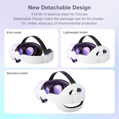 Saqico Head Strap for Meta Oculus Quest 2/3/3s, 3-in-1 Adjustable Halo Headband, Replacement for Elite Strap, Enhanced Comfort Gaming Immersion VR Accessories Compatible with Oculus/Meta Quest 2/3/3s - Image 5
