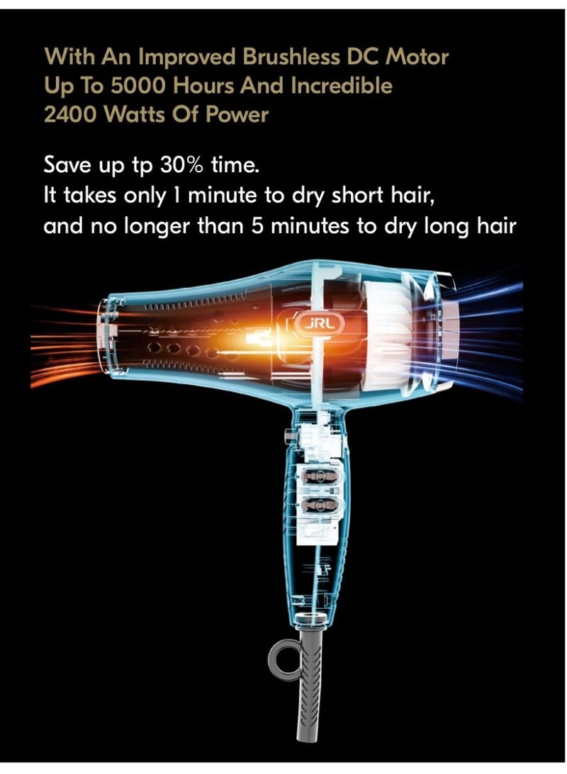 جي آر إل بروفيشنال مجفف الشعر JRL Forte Pro أسود | 2020 لتر - Image 5