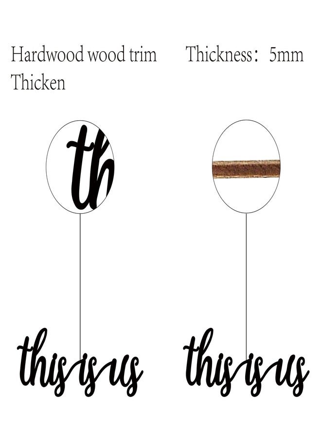 لوحة جدارية خشبية من CREATCABIN تحمل عبارة "هذه نحن"، مصنوعة بتقنية القطع بالليزر، غير مطلية، تُضفي لمسة عصرية على ديكور غرفة المعيشة، باب المنزل، شرفة المنزل الريفي، أو غرفة النوم. مقاس 11.8 × 4.7 بوصة، لون أسود. - Image 3