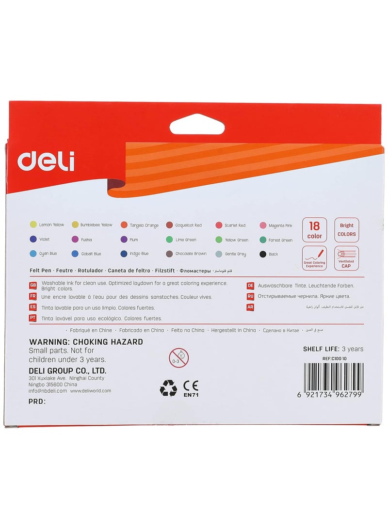 Deli coloring product school felt pen c10010 assorted - Image 3