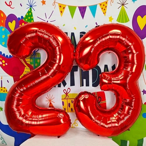 CHANGZHONG 40 inch red number 2 balloon giant helium polyester film 2th birthday girl boy self inflating digit two for anniversary celebration baby shower New Year engagement party decoration - Image 4