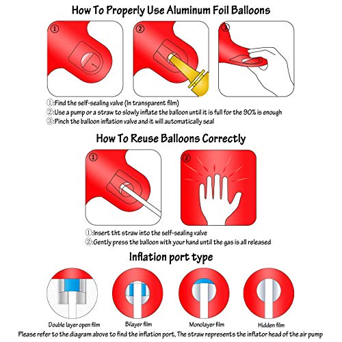 CHANGZHONG 40 inch red number 2 balloon giant helium polyester film 2th birthday girl boy self inflating digit two for anniversary celebration baby shower New Year engagement party decoration - Image 3