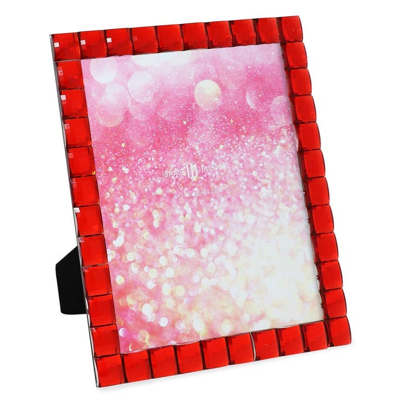 Isaac Jacobs Decorative Sparkling Red Jewel Picture Frame Photo Display  Home Dcor 8x10 Red
