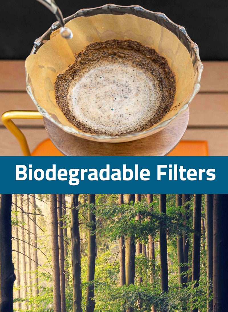 Pack of 100 paper coffee V60 filters drip brown size 02