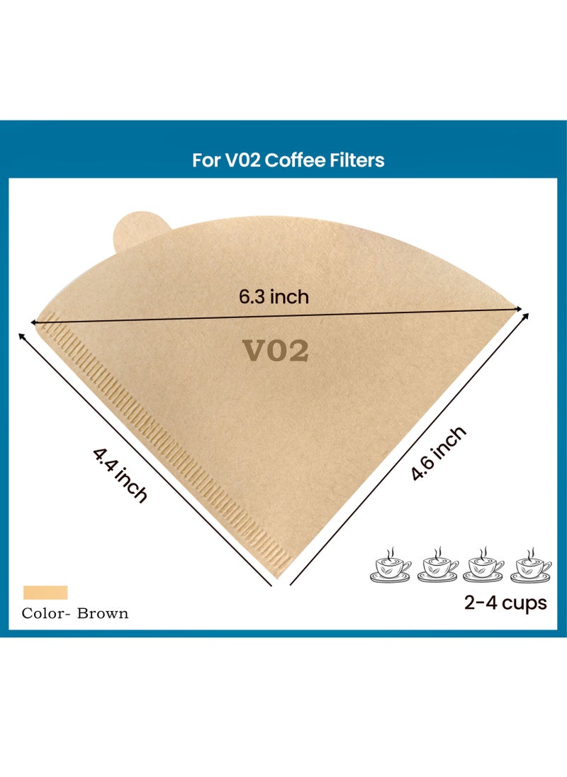 MIBRU Pack of 100 paper coffee V60 filters drip brown size 02  - Image 3