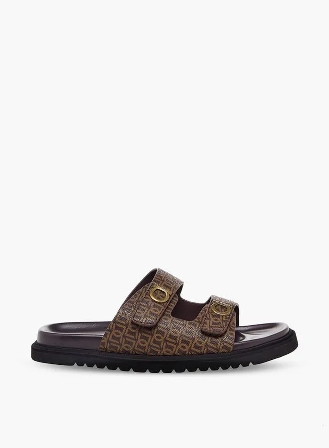 Duchini Men Monogram Print Comfort Sandals