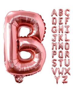 Party with Emma Rose Gold Letter A to Z Balloons 32 inch Large Alphabet Balloons Rose Gold Helium Foil Letter Balloon Banner for Birthday Party Anniversary Wedding Decoration (Rose Gold-B)  - Image 1